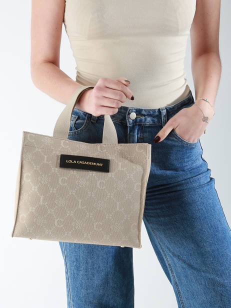 Handtas Print Lola casademunt Beige print 11 ander zicht 1